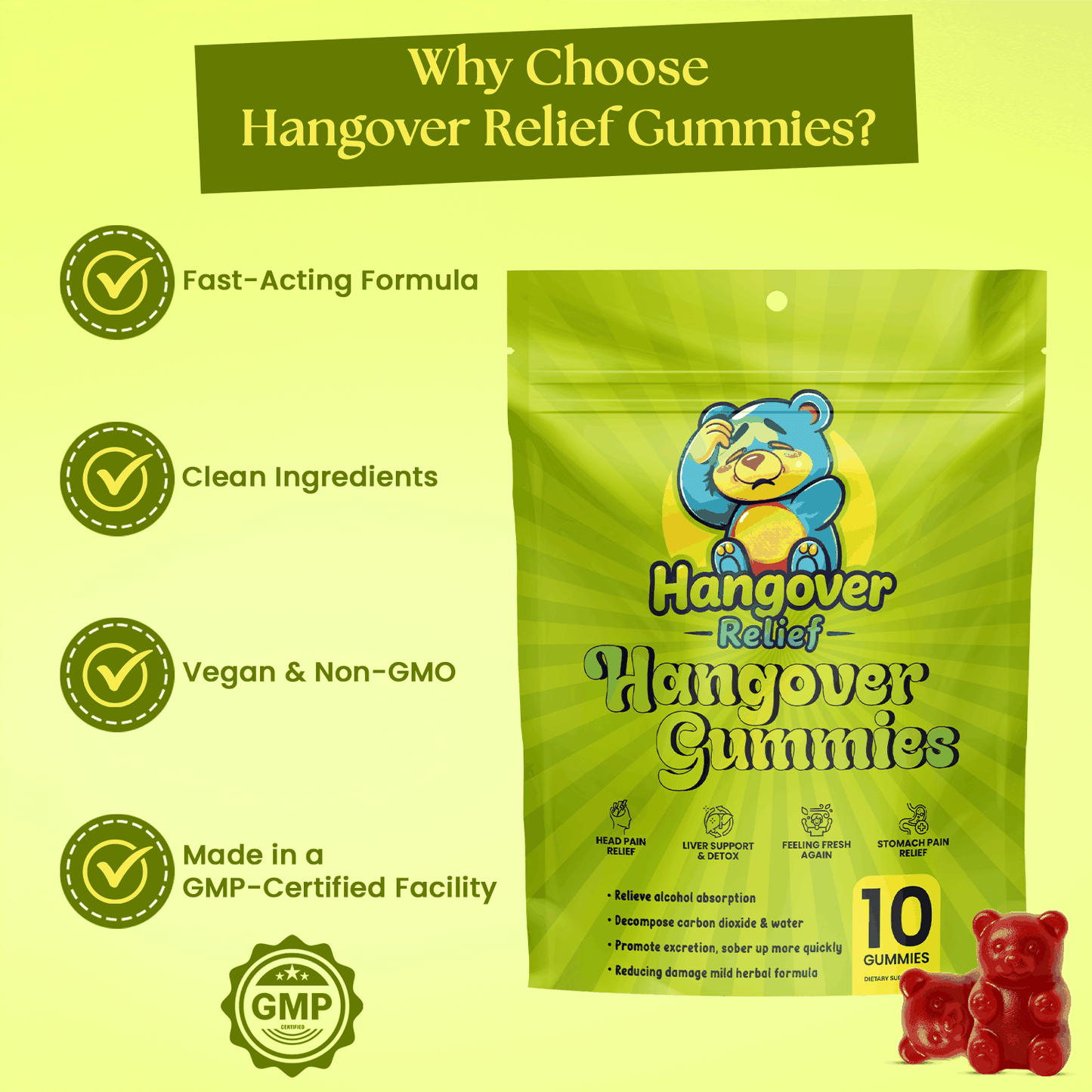 Natural hangover relief gummies