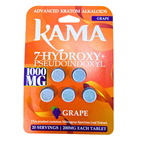 Kama 7-Hydroxy , 5 Flavors, 1000mg Tablets, 5 count